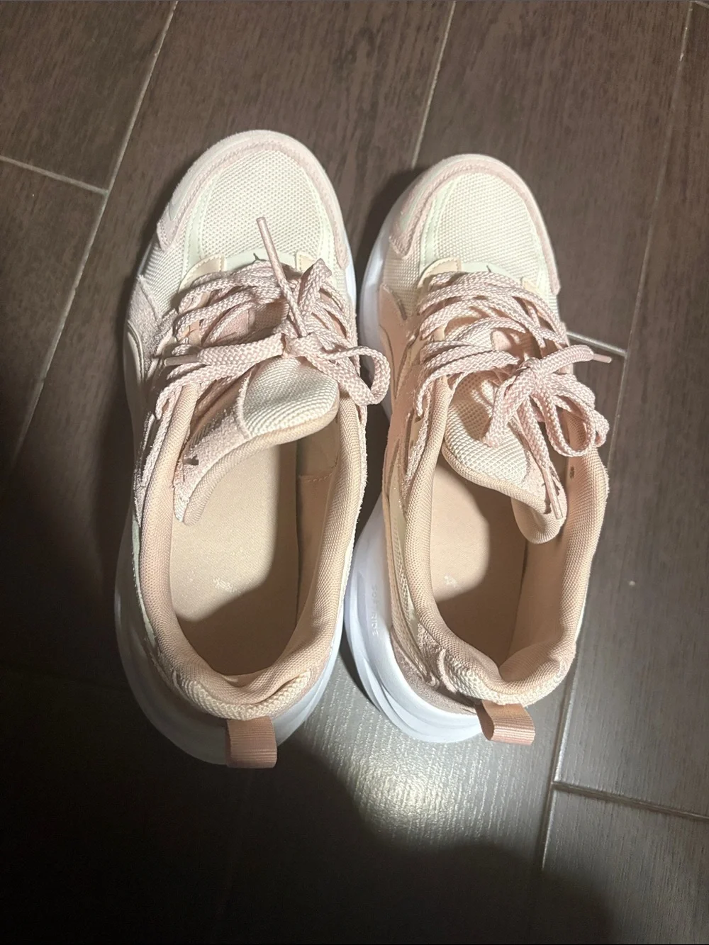 Puma Women's Pale Pink Mesh and Suede Sneakers